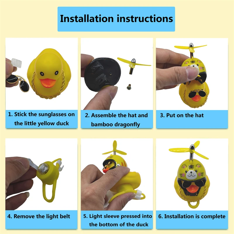 Bicycle Bell Duck for Motorcycle Bike Accessories Helmet Light for MTB Cycling