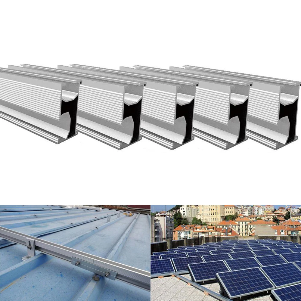 Solar Panel Mounting Set Solar Panel Brackets Photovoltaic Panel Roof Mounting Rails Solar System Mounting Brackets Aluminium Rails For Roof Caravan Boat