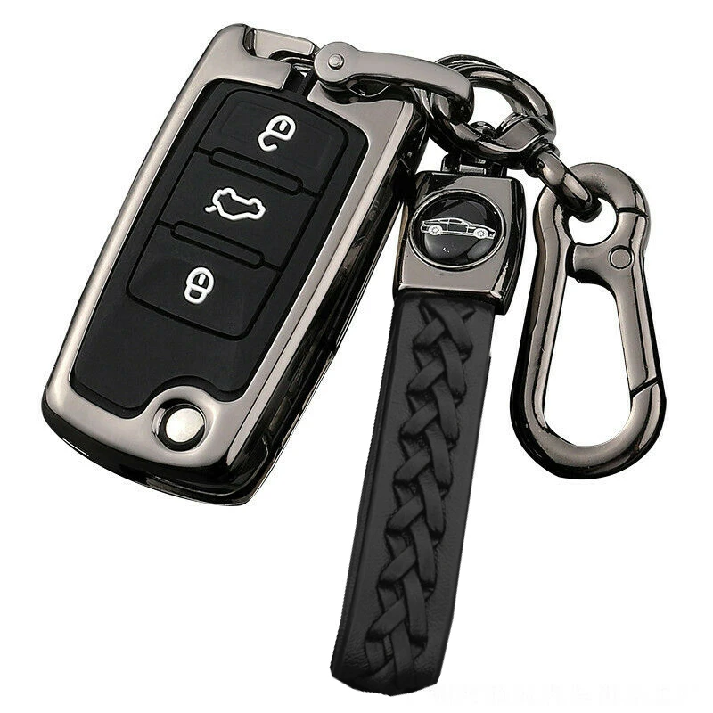 Zinc Alloy Metal Car Flip Key Fob Case Cover For VW Volkswagen Golf Bora Jetta Scirocco Tiguan Polo Skoda Octavia Superb Key Case Key Case Cover Car Key Shell Flip Key Fob Shell