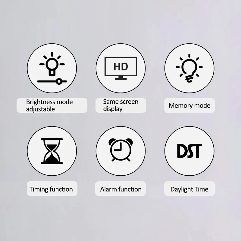 LED Digital Wall Clock with Temperature Date Display and Brightness Adjustable
