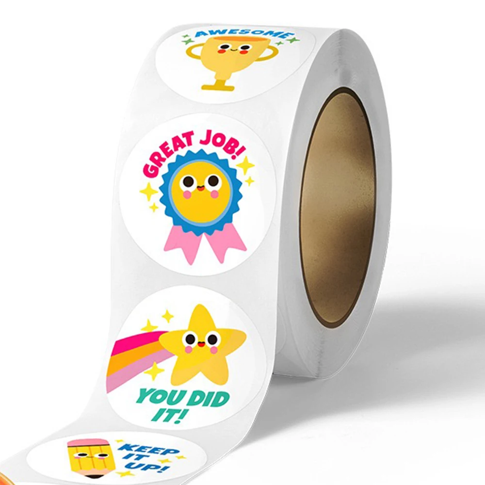 Reward Stickers for Kids Children Kindergarten School Encouragement Students Games Toy Animals Stationery Sticker 500pcs/roll