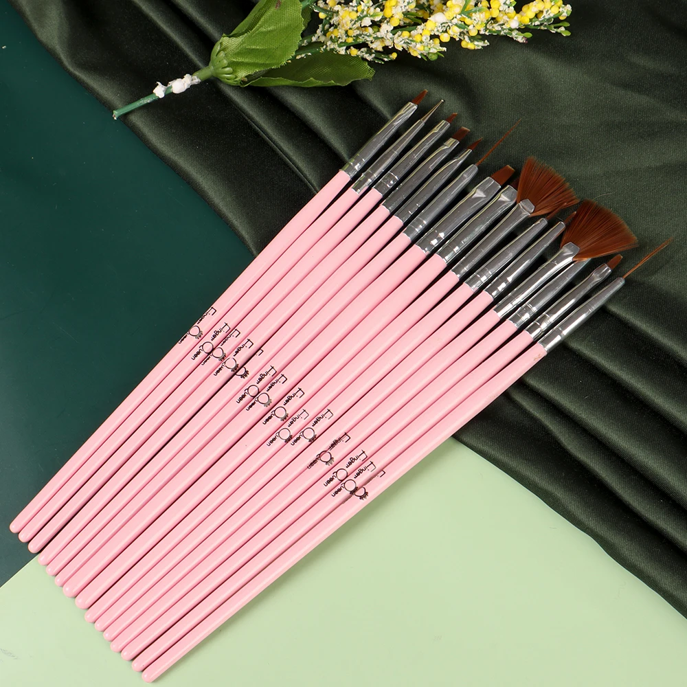 12/15pcs A Set Nail Brush Adhesive Diamond Phototherapy Line 3D Painting Brush Classic Style Fashion DIY Nail Art Tool 2