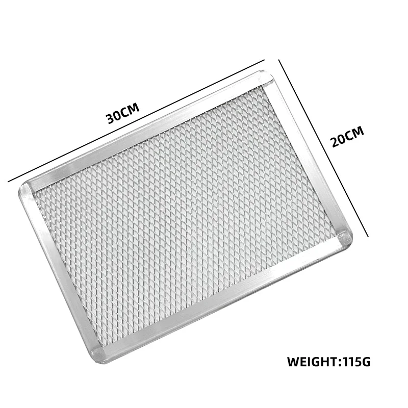 Rechteckige Pizzablage, quadratisch, nahtlos, Aluminium, Backblech, Backnetz, Antihaft-Backgeschirr, ofensicher, DIY-Pizza-Werkzeuge, Pizzapfanne