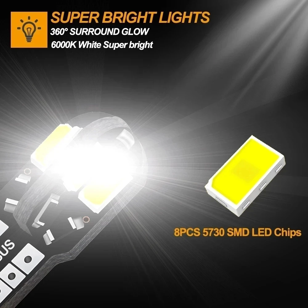 ڵ ׸ , W5W T10 LED 5730, 8SMD ĵ  , 12V 194 168   , , ڵ ȣ , 20 , 10 