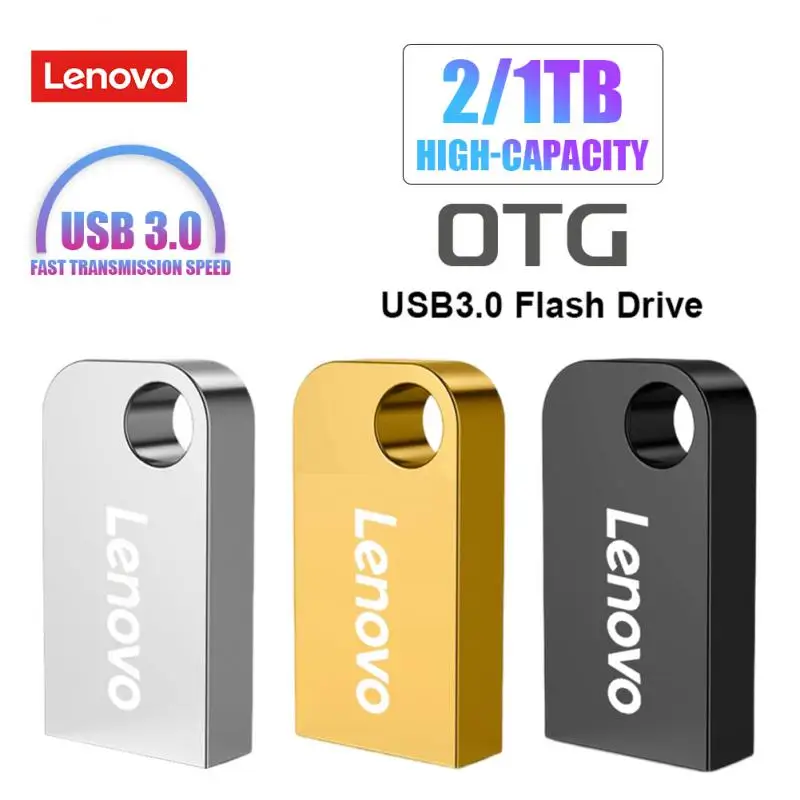 Lenovo Mini 2Tb Usb 3.0 Pen Drive Memory Chiavette Usb 2Tb 1Tb 512Gb Metallo Tipo C Otg Pendrive Stick Impermeabile Ad Alta Velocità
