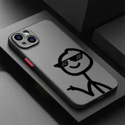 Playful Cartoon Matchman Shockproof Matte Transparent Phone Case - iPhone 12 (-1)