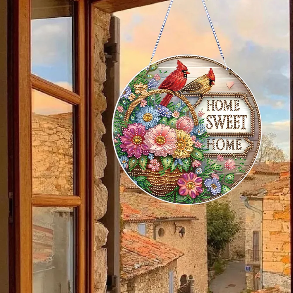 Thanksgiving Diamond Art Hanging Pendant Acrylic Diamond Painting Home Decor Diamond Painting Hanging Pendant for Window Decor