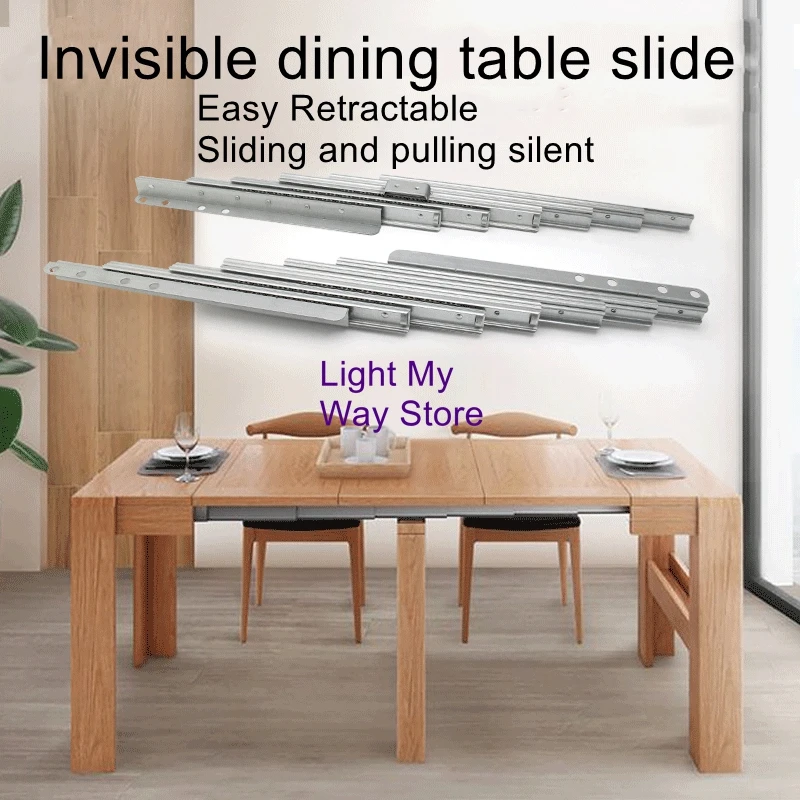 

Invisible dining table telescopic guide aluminum alloy multifunctional folding extension sliding dining table slide