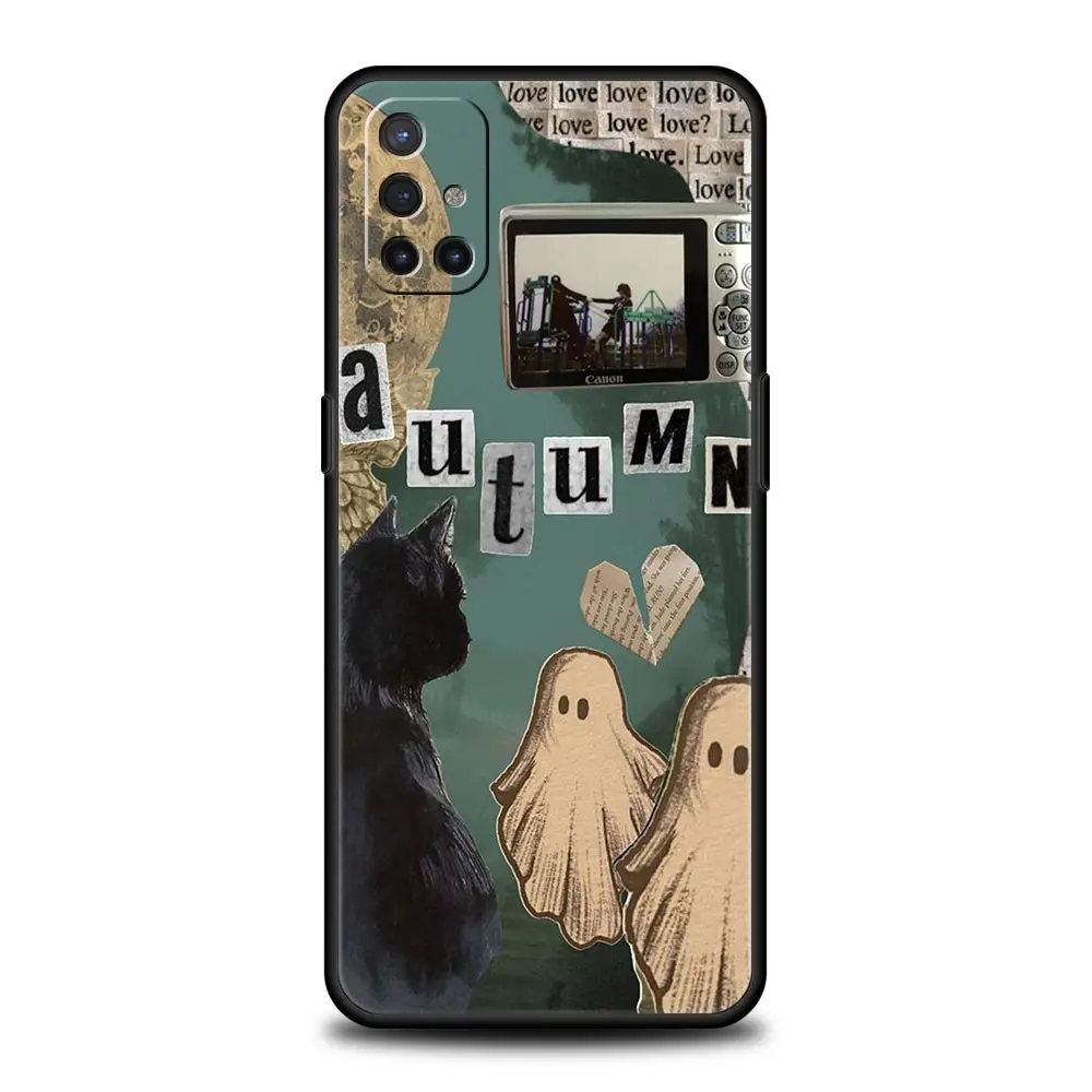 Adorable Ghost-Themed Soft Black Phone Case