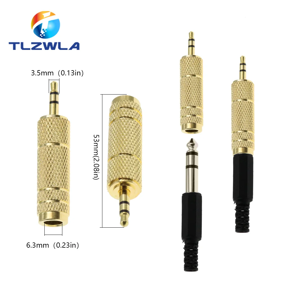5.6 Mm|3.5mm To 6.35mm Stereo Audio Adapter - Gold 1/4