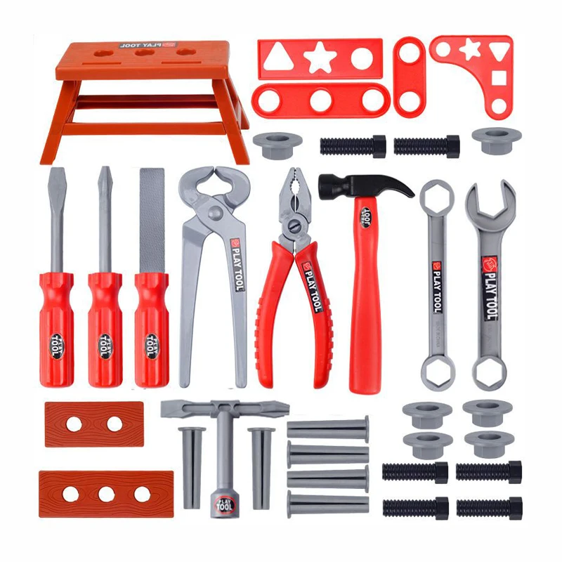 38/41Pcs Children's Tool Set Baby Simulation Repair Tools Electric Drill Screwdriver Repair House Toys Play Kit for Boys Girls