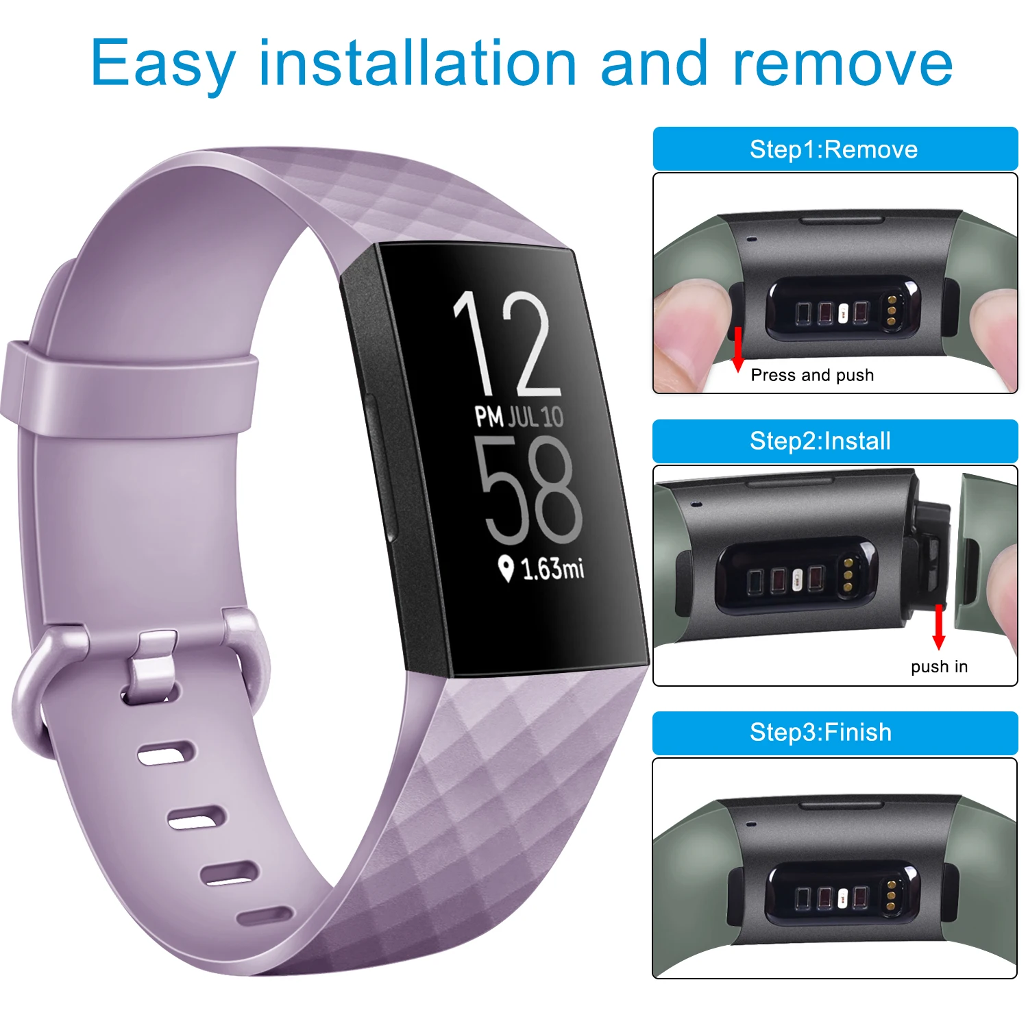 Soft Silicone Strap Bracelet for Fitbit Charge Series - Replacement Wristband