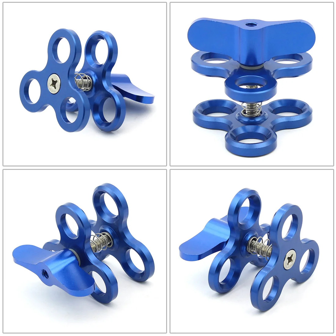 BGNING Aluminium CNC Kamera Zubehör Tauchen Ball Leuchte Lichter Arm Ball Schmetterling Clip Triple Clamp Mount Adapter für Gopro 13 – Detail 30