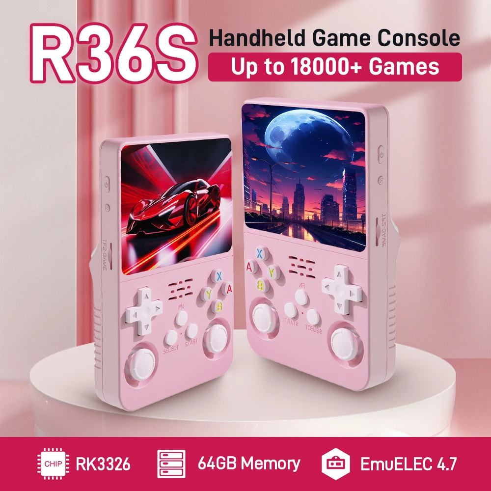 64G R36S Retro Handheld Game Console EmuELEC 4.7 Portable Video Game ...