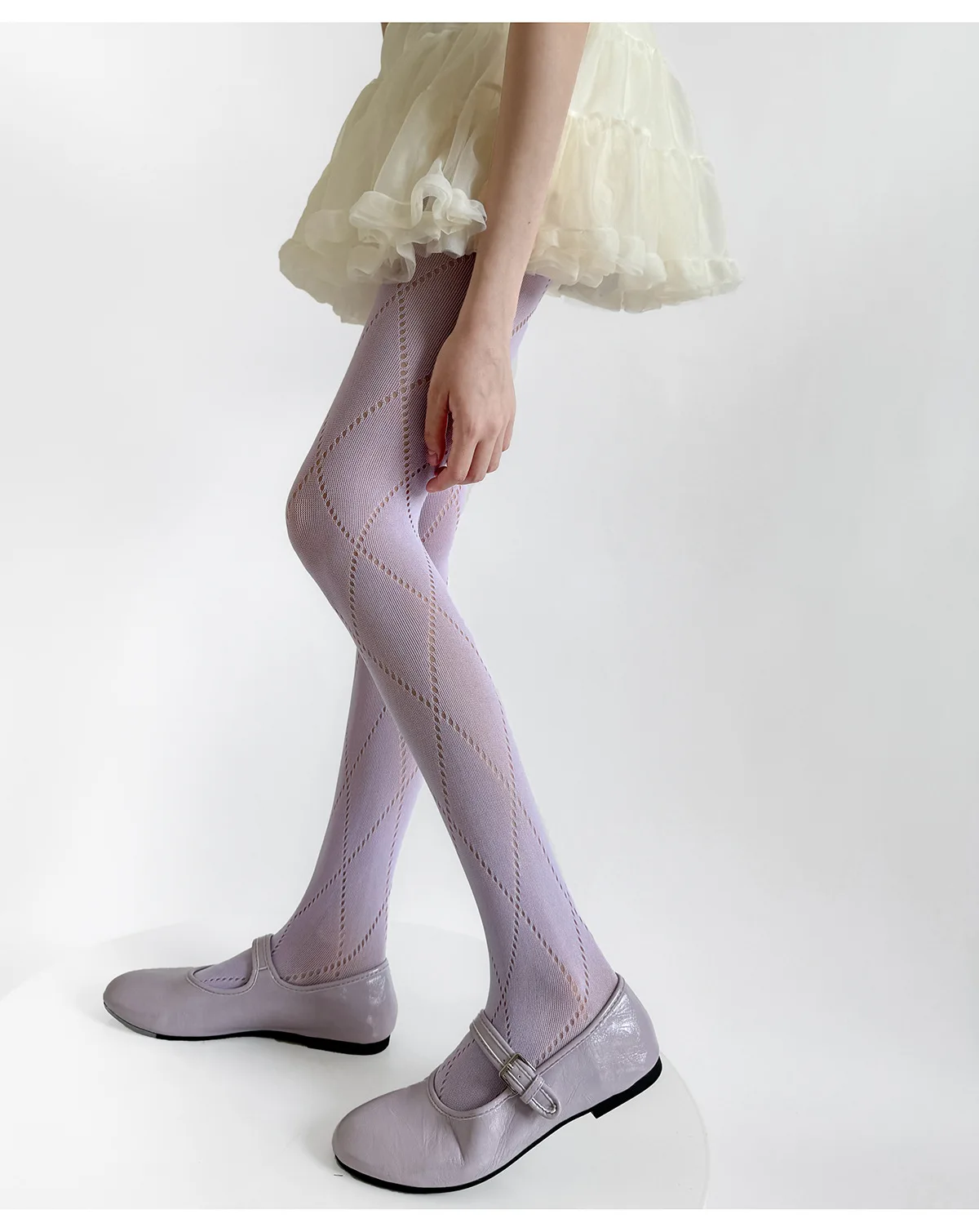 Damen Vintage Diamant-Netzstrumpfhose, Transparente Argyle-Strumpfhose, Atmungsaktive Sommerstrümpfe Lolita, Tägliches Tragen, Party, Freizeitoutfits – Detail 12