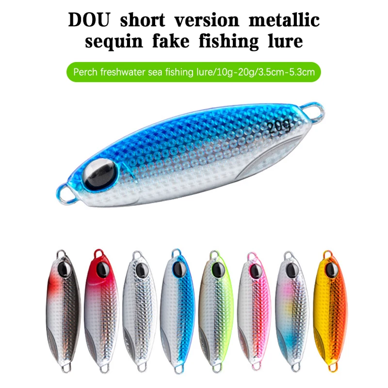 DUO Short Version Metal Sequins 10g15g20g Fake Lures Road Runner Iron Plate Lead Fish Road Runner Bait Fishing Tackle luya bait 18g 25g35g 45gvib super long distance submerged plate bait iron simulation heavy fake n4v5