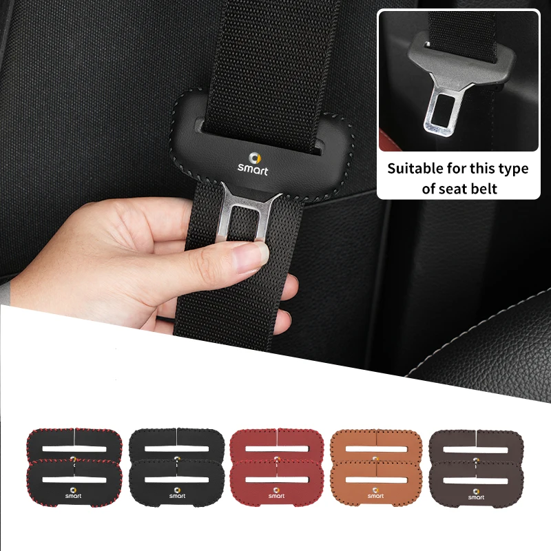 2Pcs Car Interior Seat Belt Buckle Cover Protezione Antigraffio Per Smart Fortwo 451 450 453 Eq Forfour Coupe Cabrio Crossblade