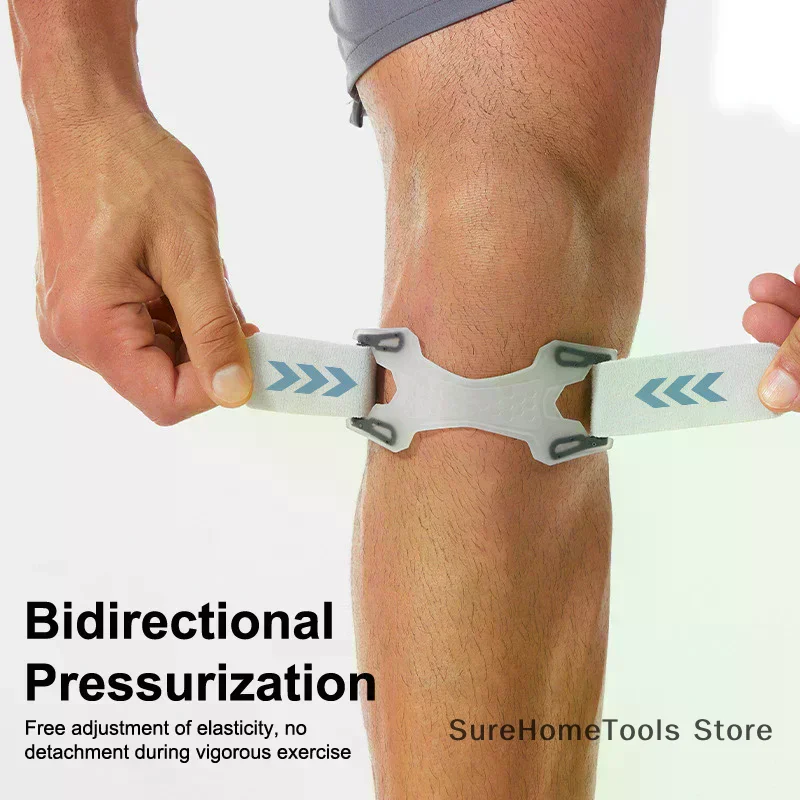Adjustable Silicone Patella Knee Strap Pressurized Kneecap Protector Shock Absorption Knee Pad Running Sports Tendon Support