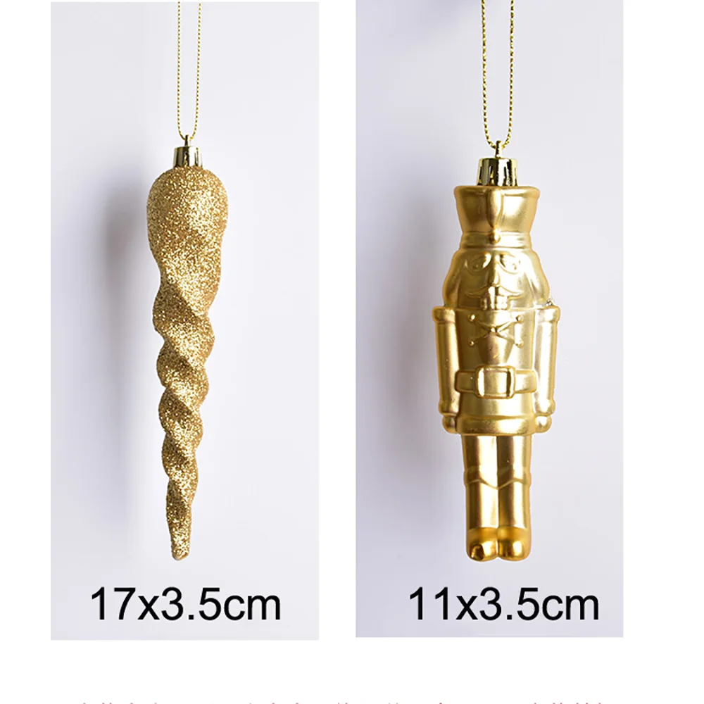 

Christmas Decoration PVC Soldier Pendant Xmas Tree Golden Ice Strip Hanging Ornaments Kids New Year Gifts Navidad Accessories