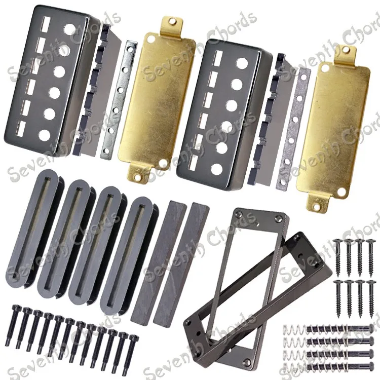 

A Set N&B Pickup Cover Mini Style Electric Guitar Humbucker Pickup Kits Producing Accessorie with Pickup Ring- Black