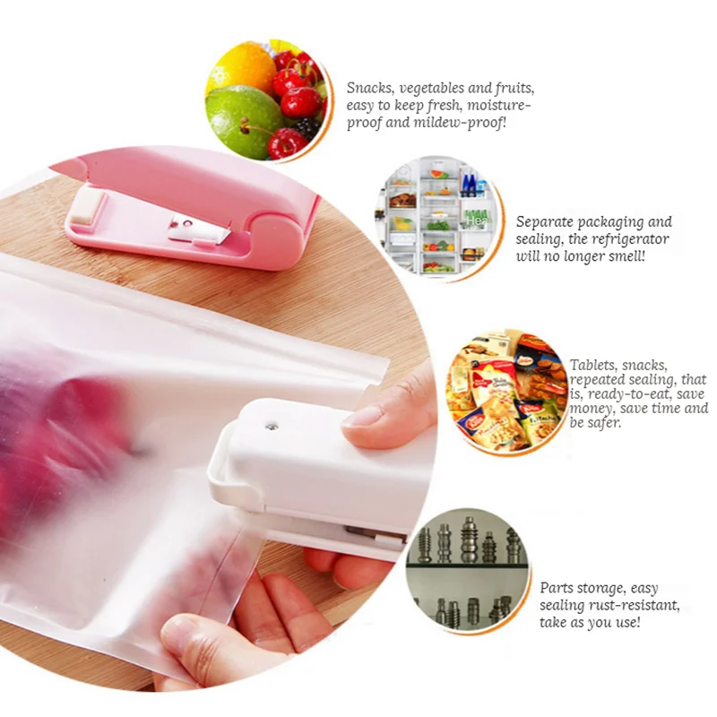 Mini Sealer Portable Manual Closure Clip Soldering Thermal Iron Vacuum