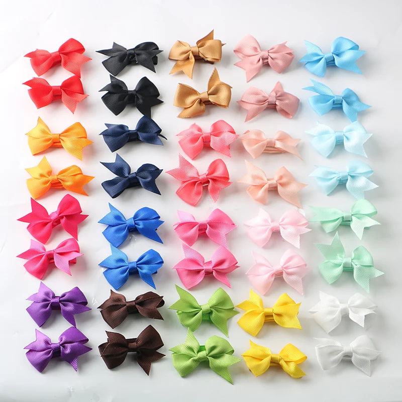 

40pcs Baby Girls Ribbon Bow Clips Hairpins Alligator Metal Hair Bows Clip Headwear Hairbows Hair Accessories