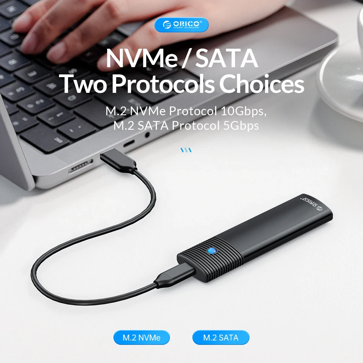 ORICO M2 SSD Enclosure NVMe/SATA 10Gbps PCIe SSD Box for M.2 NVMe NGFF SATA Disk Tool Free Type-C M.2 Case for Pc Case external hard drive case ssd enclosure hard drive enclosure hard disk case external hard drive box hdd case enclosure