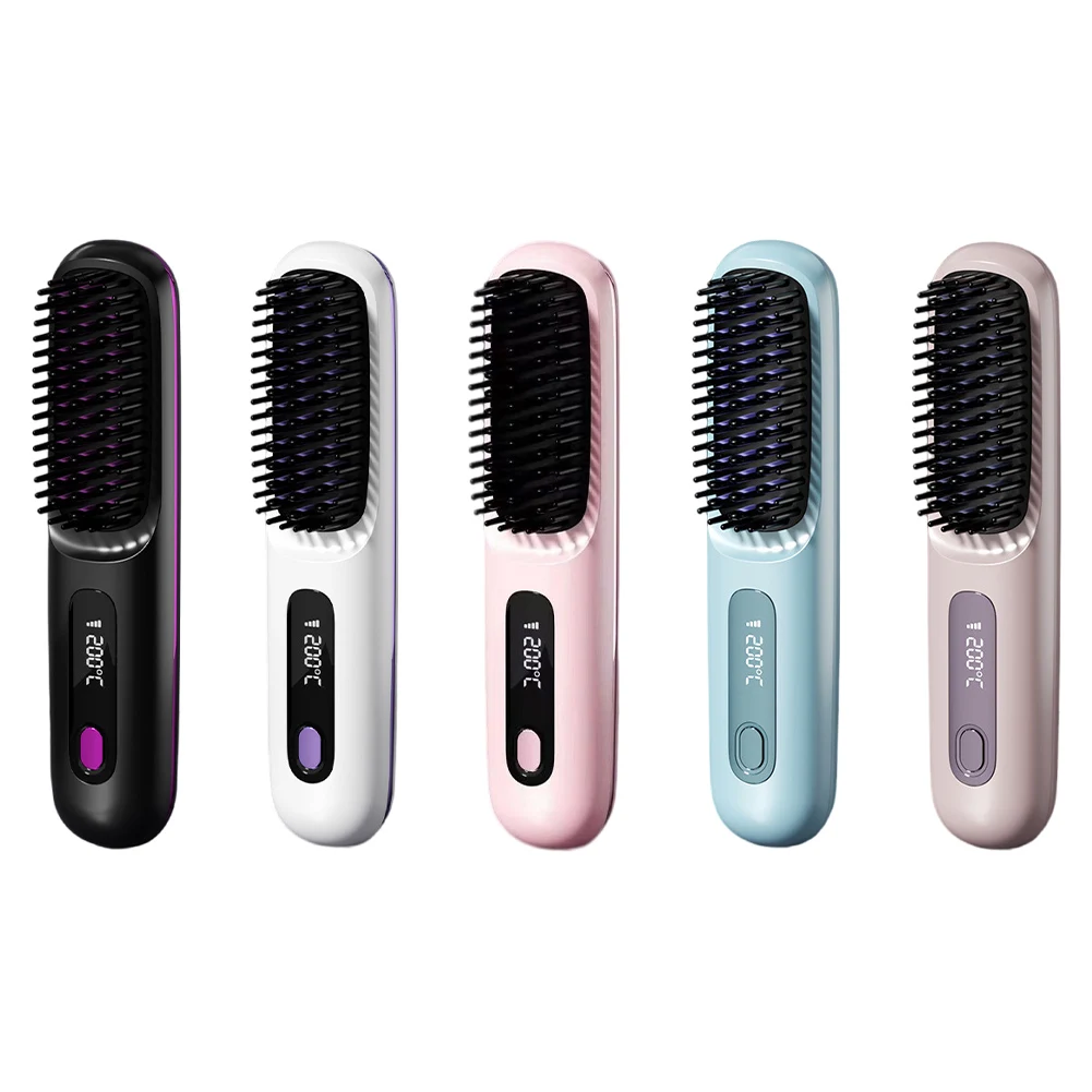 Hair Straightener Hair Straightener Brush Hair Straightener Comb Cordless Ceramic Heated Hot Brush Hair Straightener