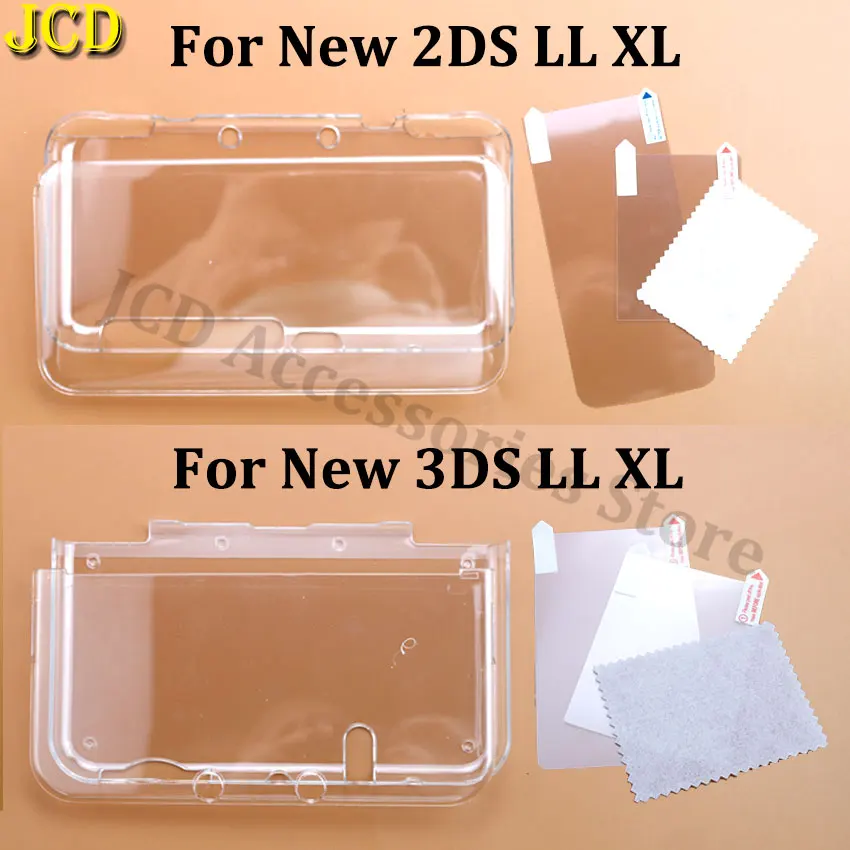 새로운 2DS 3DS XL LL 용 JCD 클리어 분할 쉘 투명 보호 커버 케이스 스크린 필름 LCD 화면 보호기