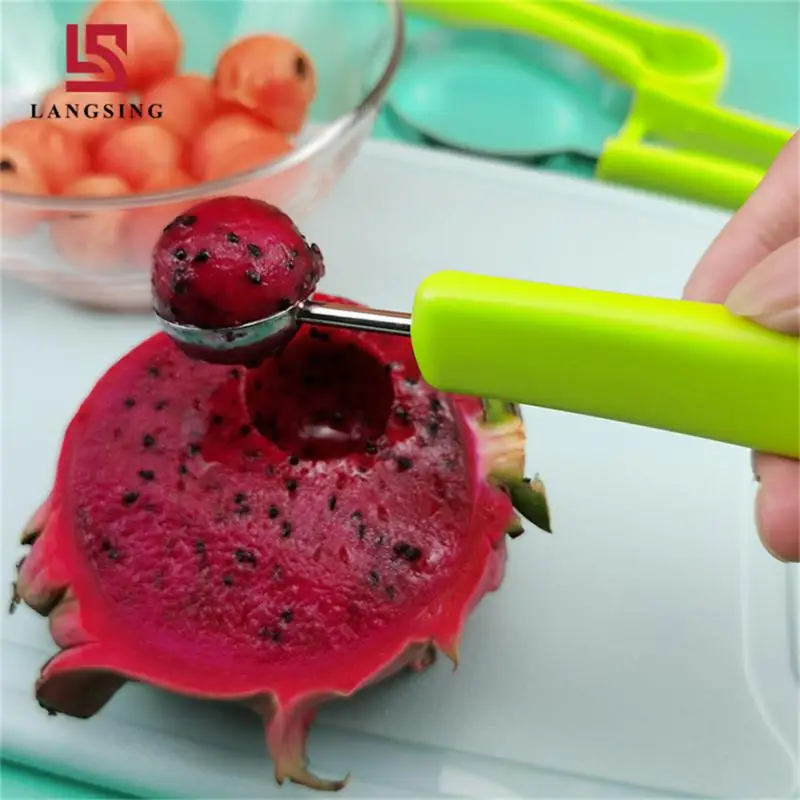 녹색 과일 커터 국자 칼, 과일 파기, 펄프 분리기, 과일 플래터, 주방 가제트, 4 in 1, 1 개