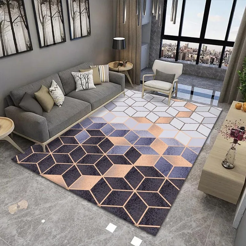 

Gradient Geometry Living Room Carpet Nordic Office Floor Mat Bedside Rug in The Bedroom Corridor Balcony Decoration Modern Car