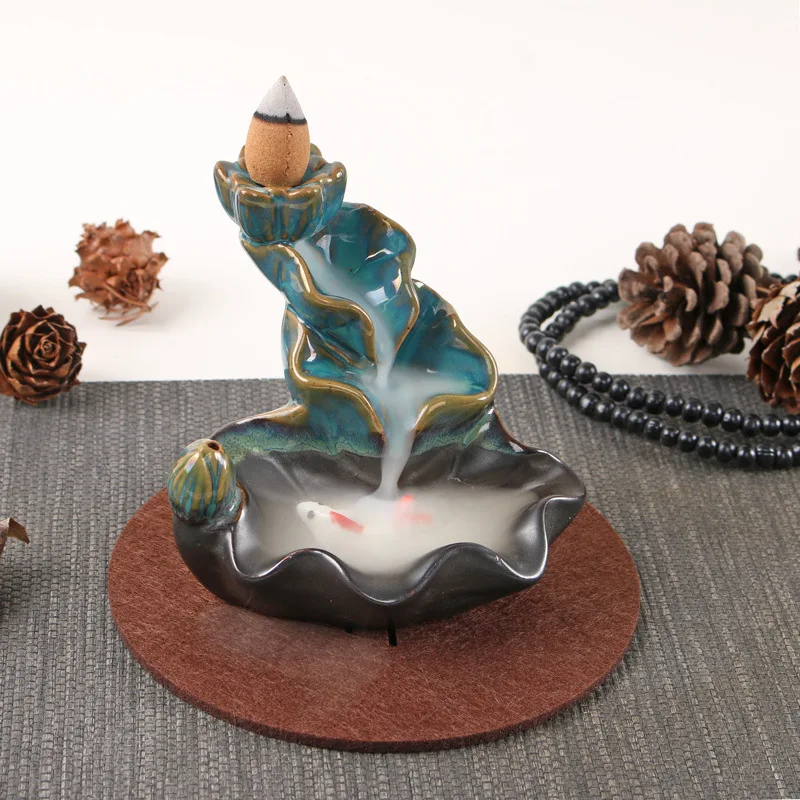 

Backflow Incense Burner Small Waterfall Reflux Incense Burners Creative Home Decoration Incense Rack Portable Ceramic