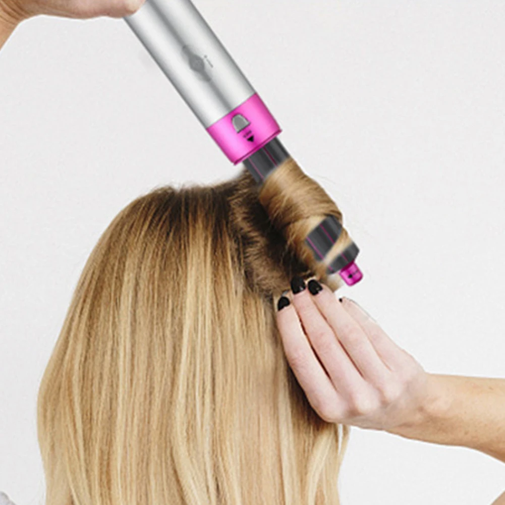 5 in 1 Blow Dryer Brush 3 Temperature Settings Blow Hair Curler Set Fast Heating Detachable Styler Automatic Curler Styling Tool