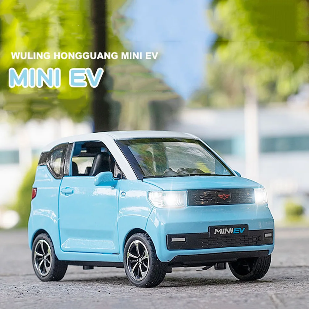 

Масштаб 1/24, металлические WULING HONGGUANG мини-электромобили, игрушечные автомобили, литые модели колес, тяговые резиновые шины, автомобили для мальчиков, подарки на день рождения
