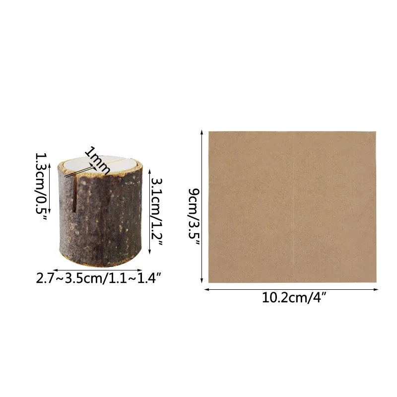 Natural Wooden Place Card Holders Rustic Table Sign Number Holders Kraft Table Place Cards Wedding Party Decoration 5/10/30set