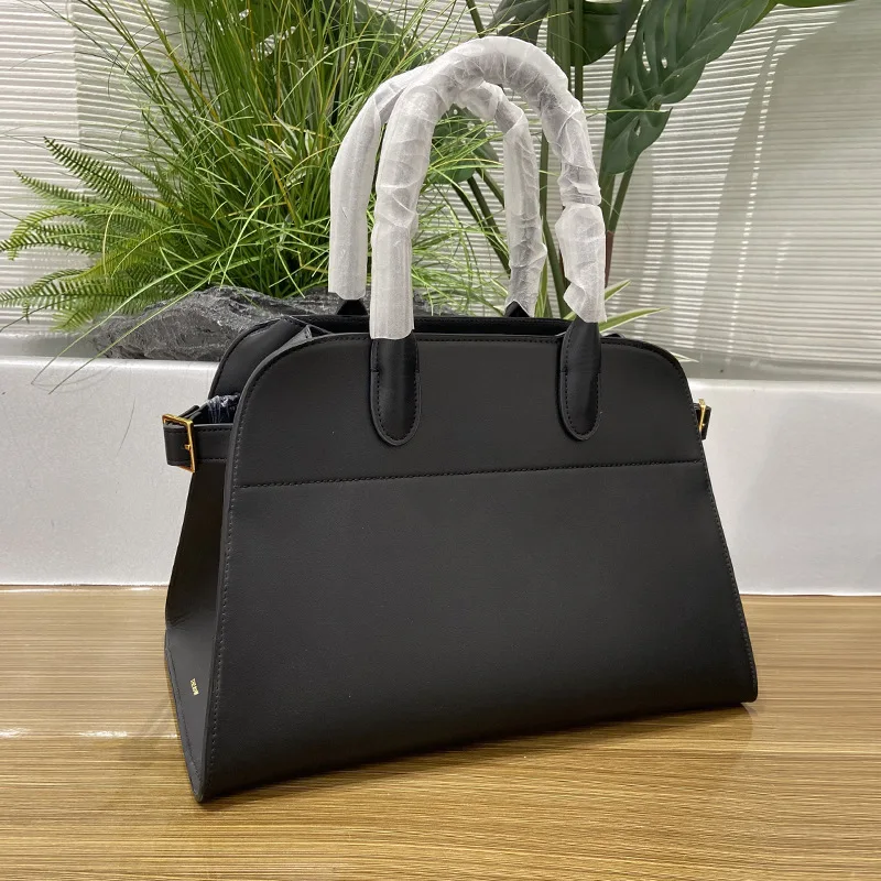 High End Leather Margaux Minimalist Shoulder Bag Handbag for Women Designer Female Girls Large Tote Bag