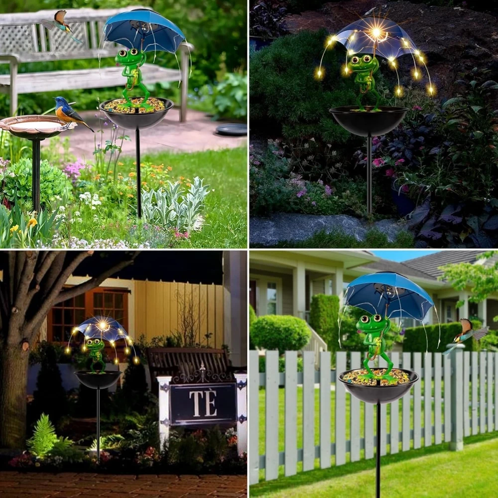 Solar Frog Garden Light Feeder 4