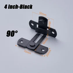 Versatile Sliding Right Angle Door Latch for Enhanced Security and Safety (4inch-Black 90)