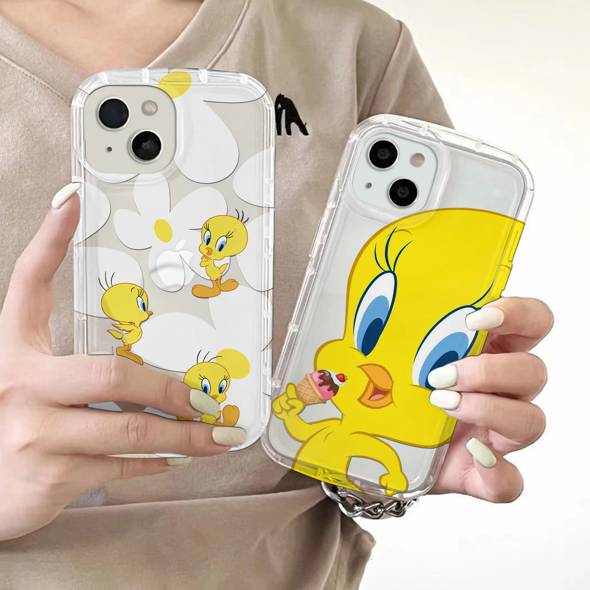 Cartoon Tweetys Bird Airbag Anti-Fall Clear Phone Case