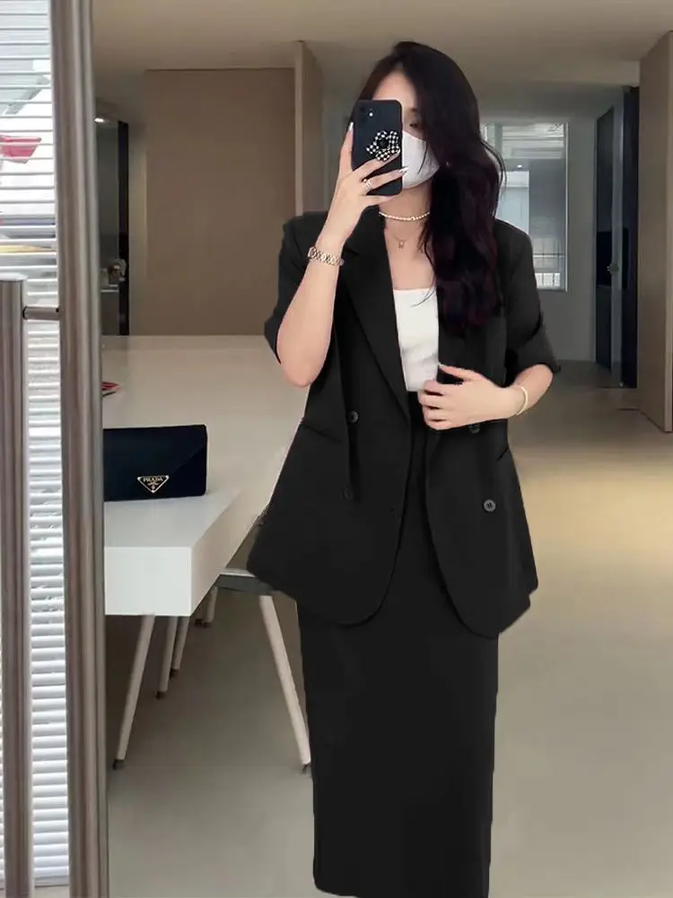 Модный женский летний тонкий костюм-двойка