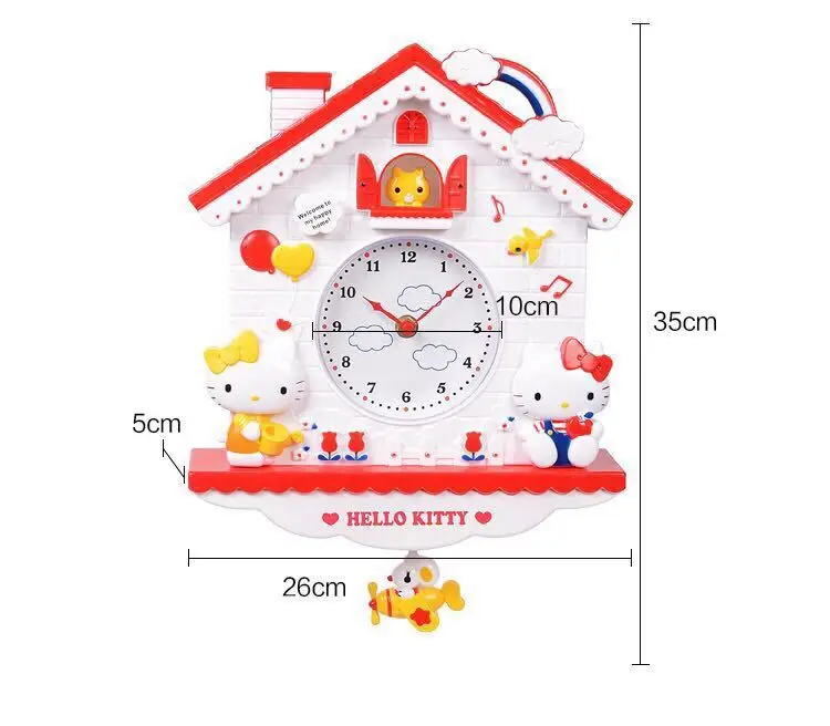 Sanrio New  Hello Kitty Kuromi My Melody Cinnamoroll Pompompurin Pochacco Clock Decoration Room Fashion Trend Cute Kawaii Anime