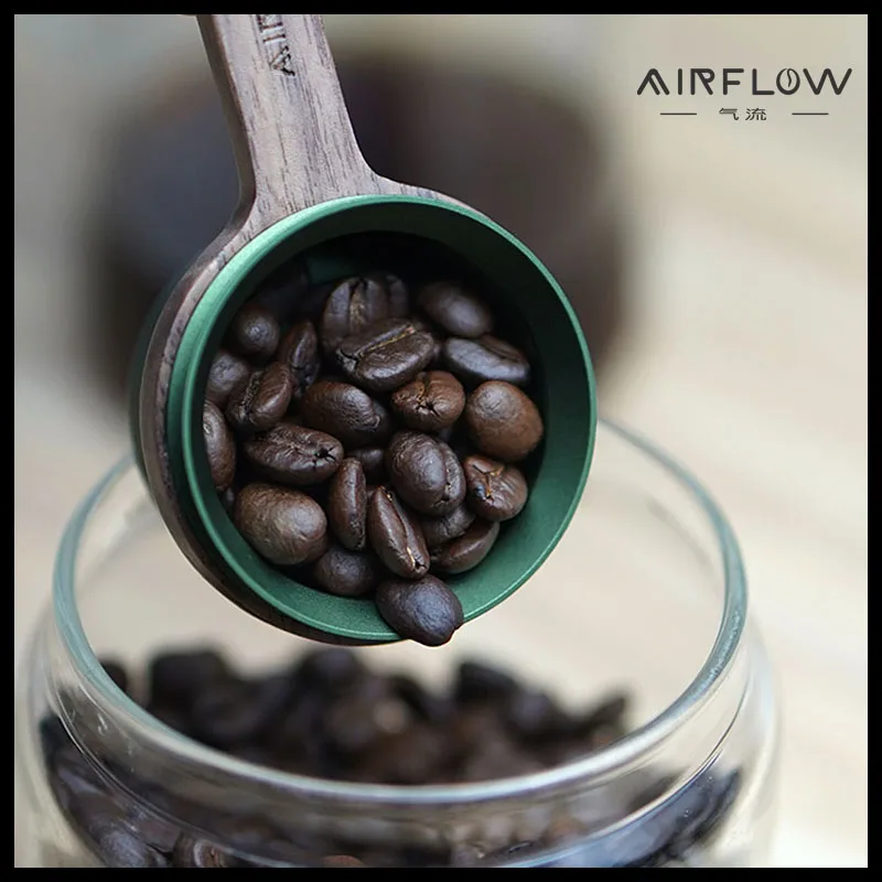 Coffee Scoop AIRFLOW Wooden Long Handle Coffee Scoop Measuring Scoop for 12g Beans Coffee Spoon Home Beans Barista Accessories