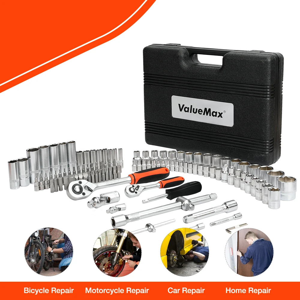Car Repair Tool Set Mechanic Tool Kits Screwdrivers Ratchet Spanner Wrenches Sockets