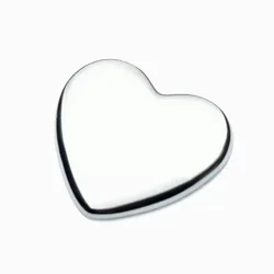 Heart - Shaped 3D Metal Love Emblem - 2.5cm (Silver)