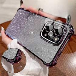 Cover morbido in silicone trasparente con placcatura glitter e protezione antiurto