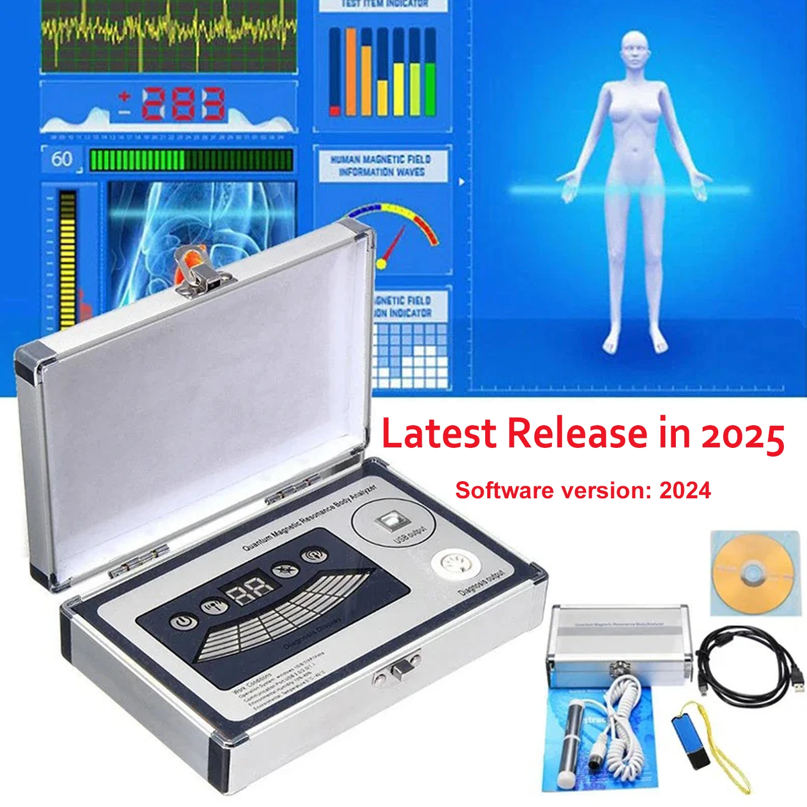 NEW Body Quantum Analyzer Magnetic Resonance Health Analyzer 54 Checking Reports set Portable Tesing Healthy Body Machine