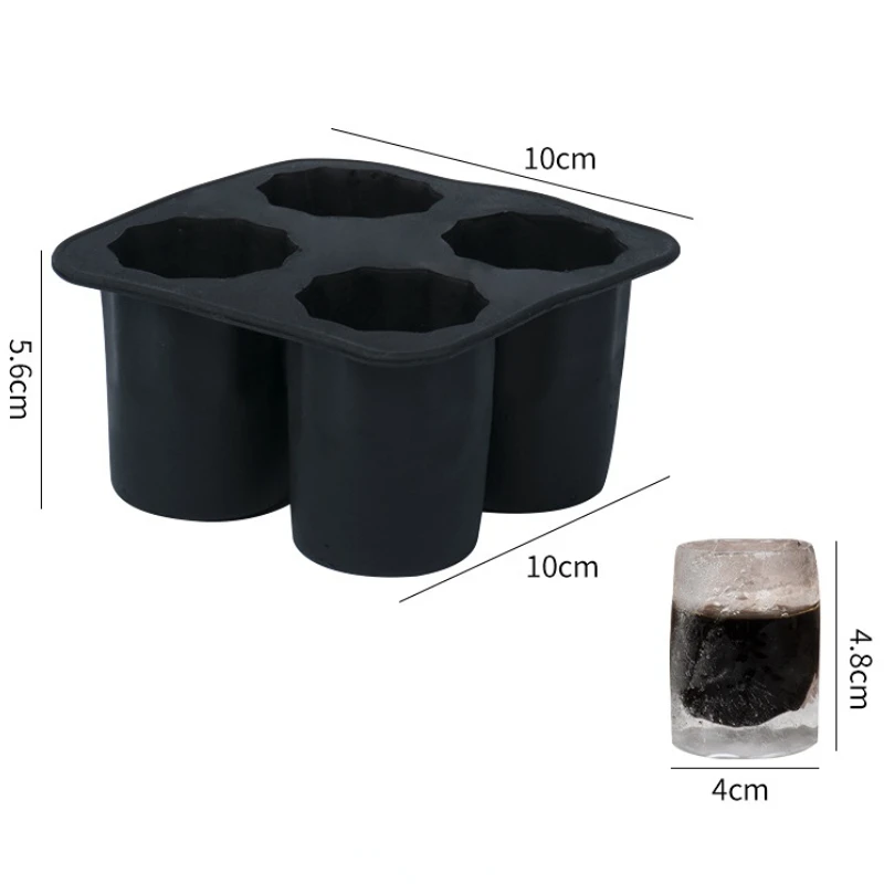 Ice Cube Trays Shot Glass Ice Mold Silicone Ice Tray Bottle Mold 4PCS Ice  Cup for Cocktail Whiskey Freezer or DIY Cupcake Decoration Candy Fondant  Ice