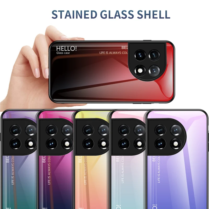 Compatibile con Cover Oneplus 11 Trasparente con Temperato Vetro, Custodia Oneplus 11 Antiurto 360 Gradi con Protezione Schermo Integrata Rugged Doppia Bumper Protettiva Case (Viola