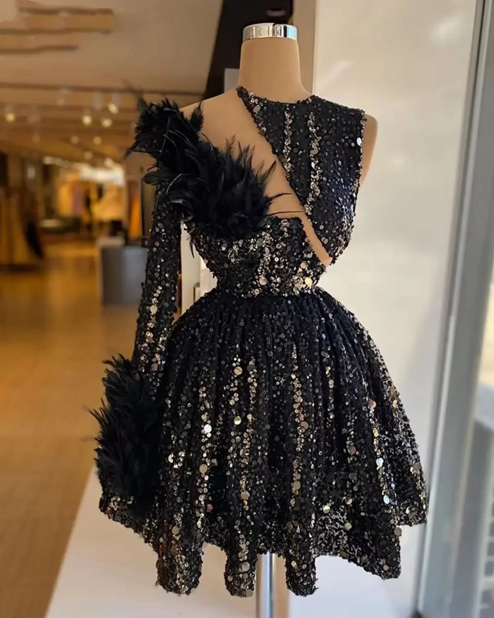 vestido-de-graduaci-n-corto-negro-para-mujer-sexy-de-un-solo-hombro