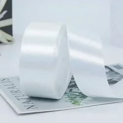 Elegant Silk Satin Ribbon Roll - 25 Yards for Crafts, Bows, and Gift Wrapping - Ideal for Weddings and Parties - Multiple Widths Available (White)